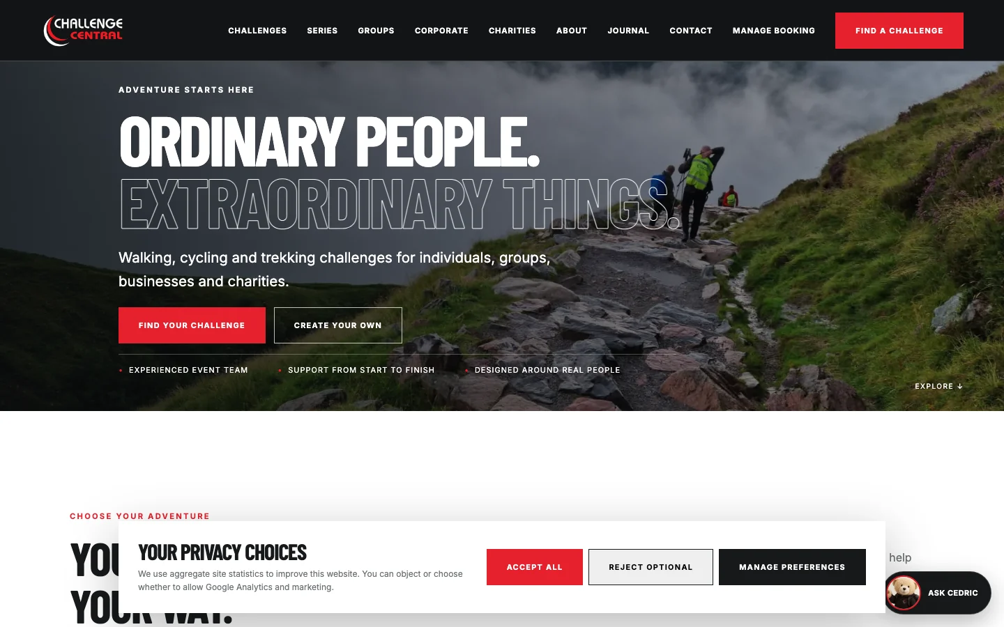 Challenge Central interface
