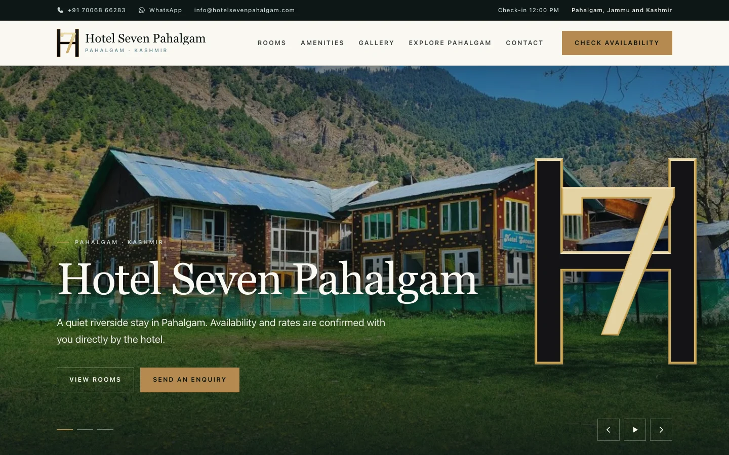 Hotel Seven Pahalgam interface