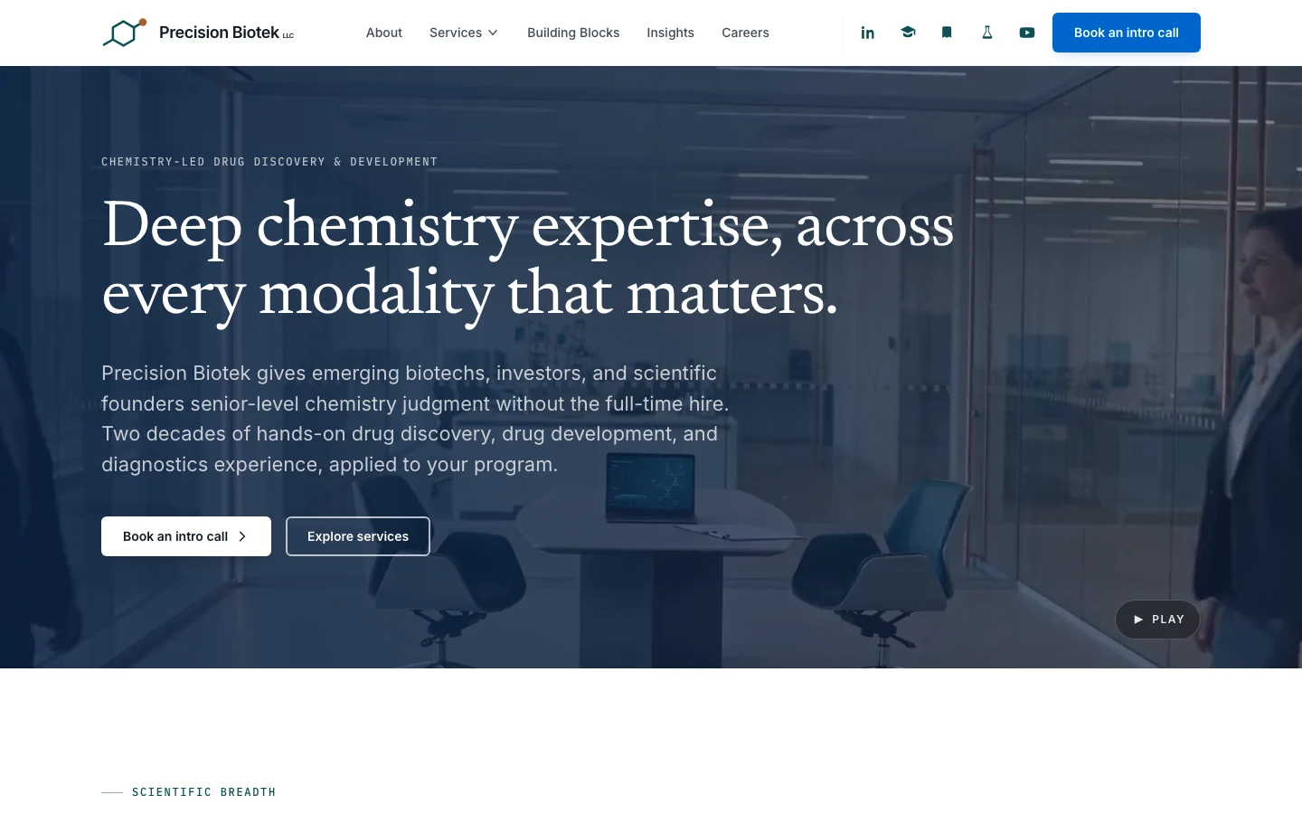 Precision Biotek interface